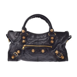 Balenciaga Giant Part Time black leather GG stud strap